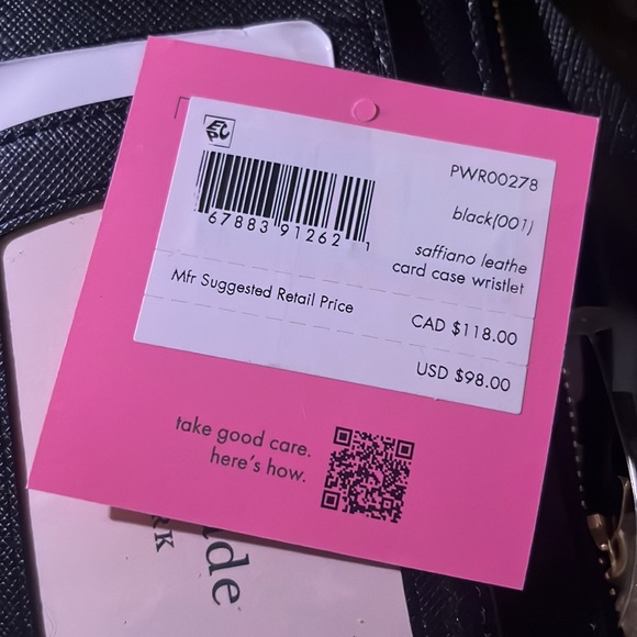 NWT Kate Spade wristlet billfold wallet clutch wristlet black saffiano leatber - Picture 10 of 10